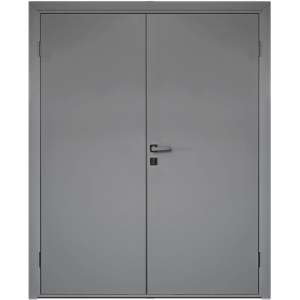 Влагостойкая дверь ПВХ Etadoor ДГ Серый RAL 7001 двустворчатая