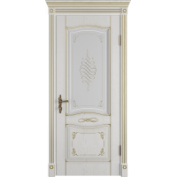 Владимирская дверь ВФД Classic Art Vesta Bianco Classic с золотой патиной стекло сатин. белое
