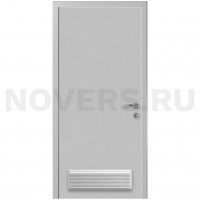 Дверь пластиковая Капель (Kapelli Classic) светло серый RAL 7035 с вентиляционной решеткой